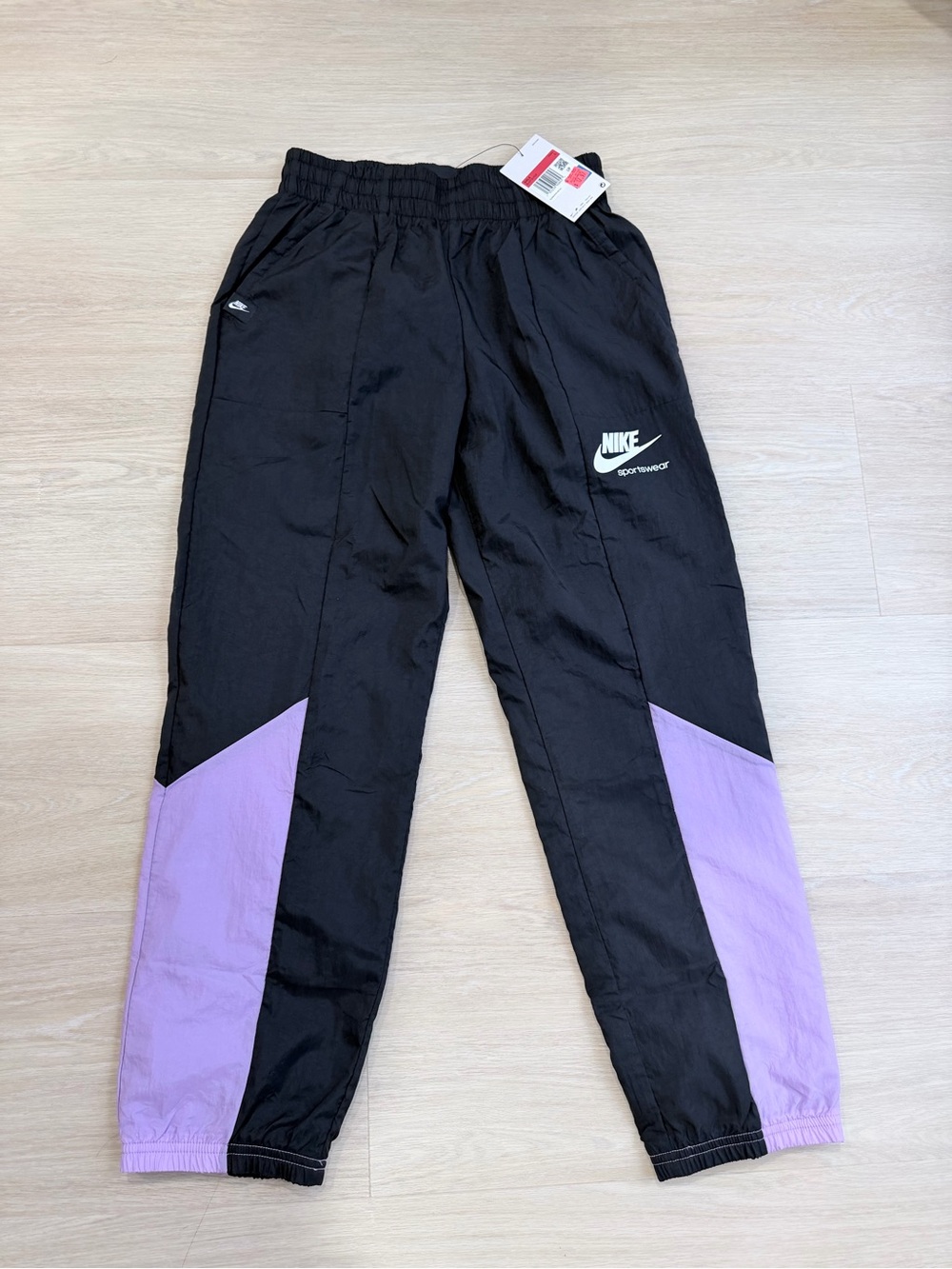 Nike Kids Black and Lavender Accent Joggers